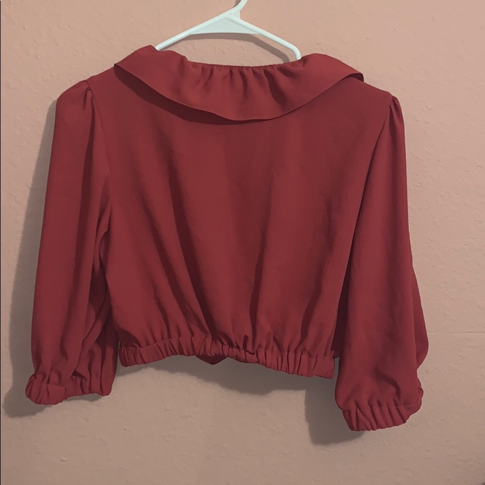 Topshop Ruffle Crop Top - Picture 6 of 7